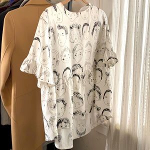 Peplum Faces Shirt
